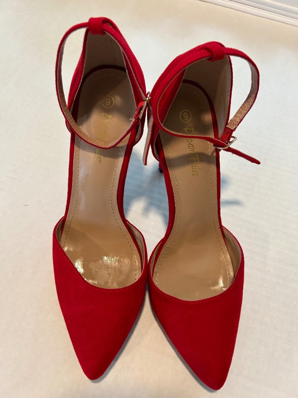 Dream Pairs Women's Pointed Toe Stiletto Pumps, Red, size 9